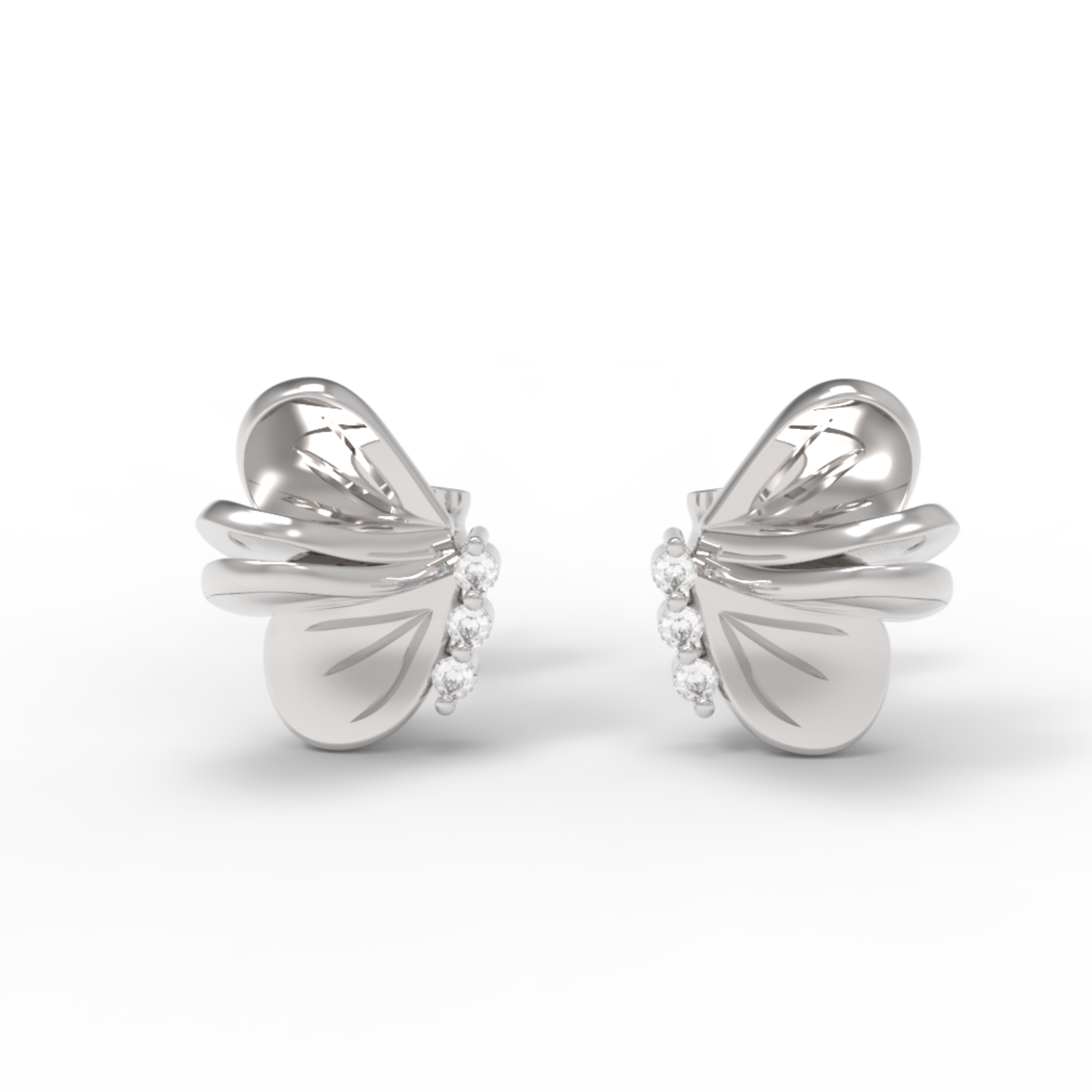 Beautiful Butterfly wings Studs For Her, Hallmarked 925 Sterling Silver sterlyn 925