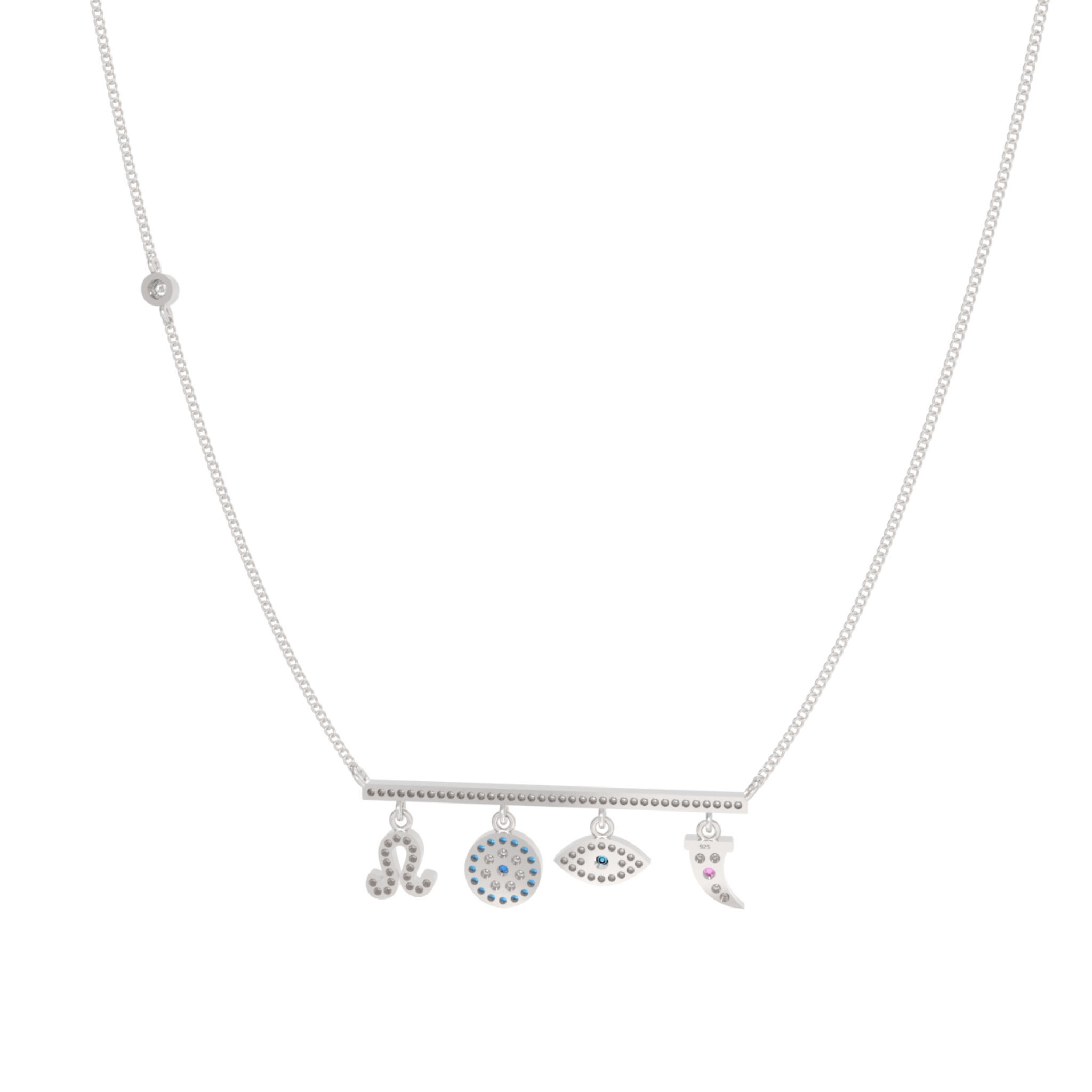 Charms of Faith Necklace, Hallmarked 925 Sterling Silver sterlyn 925