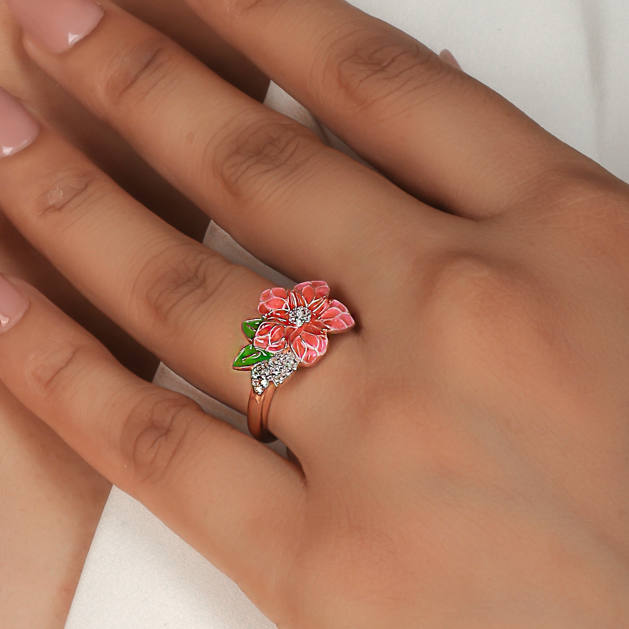 Cherry Blossom Floral Ring- Hallmarked 925 Sterling Silver sterlyn 925