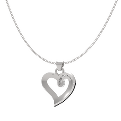 Chic Black Heart Pendant With Chain, Hallmarked 925 Sterling Silver sterlyn 925