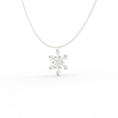 Crystal Snowflake Charm Pendant With Chain- Hallmarked 925 Sterling Silver sterlyn 925