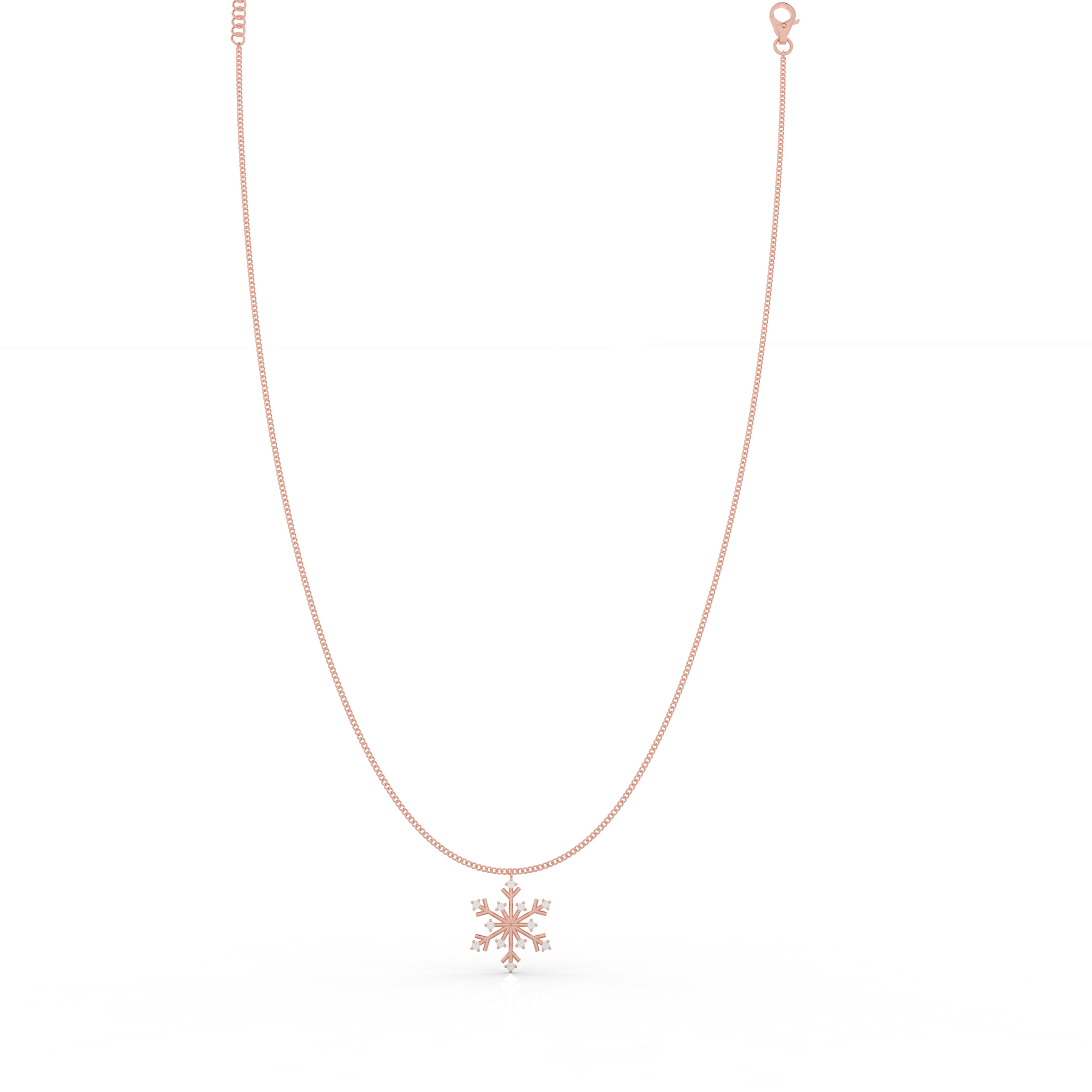 Crystal Snowflake Charm Pendant With Chain - Hallmarked 925 Sterling Silver sterlyn 925