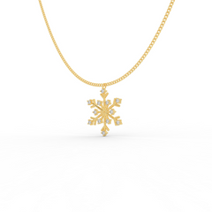 Crystal Snowflake Charm Pendant With Chain - Hallmarked 925 Sterling Silver sterlyn 925