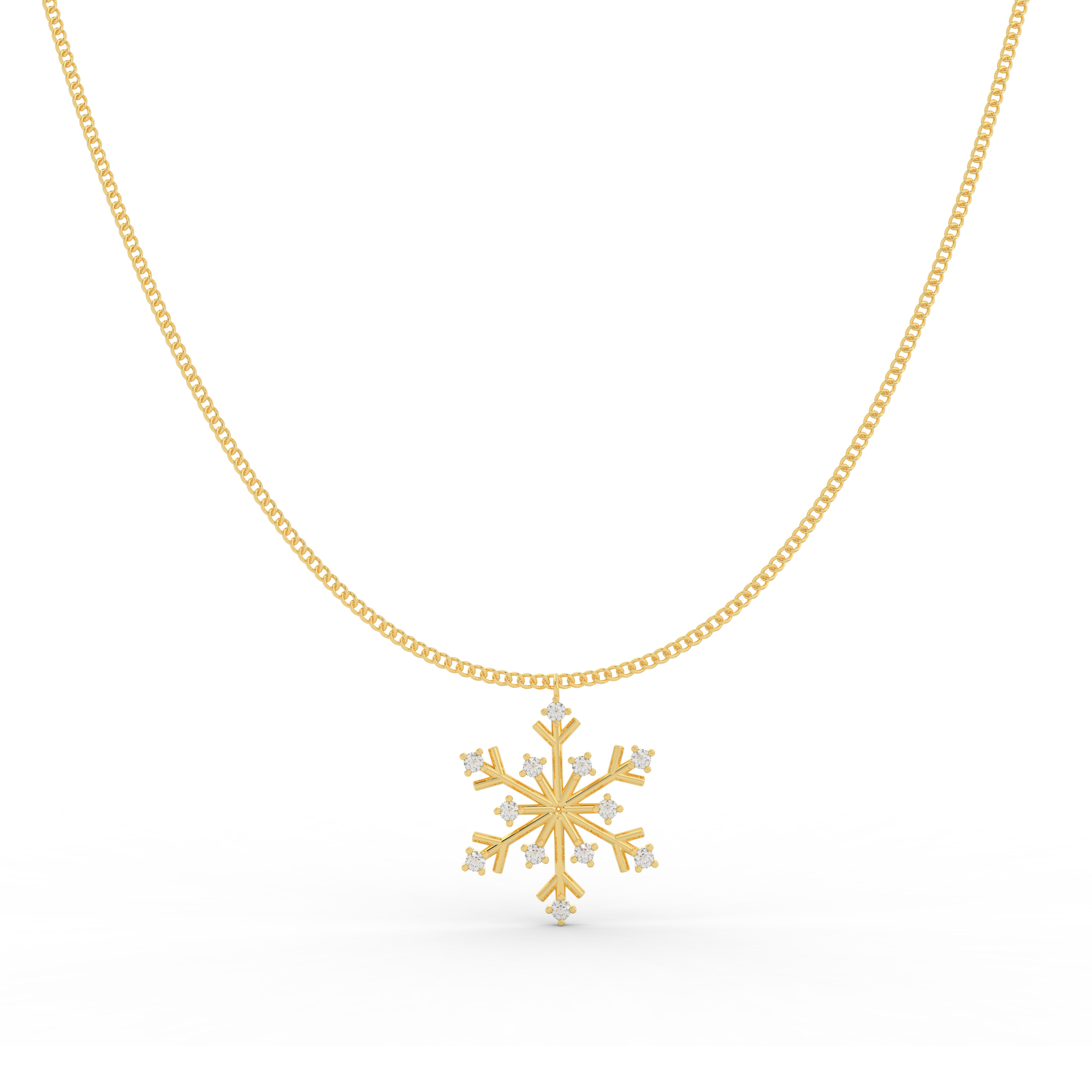 Crystal Snowflake Charm Pendant With Chain - Hallmarked 925 Sterling Silver sterlyn 925