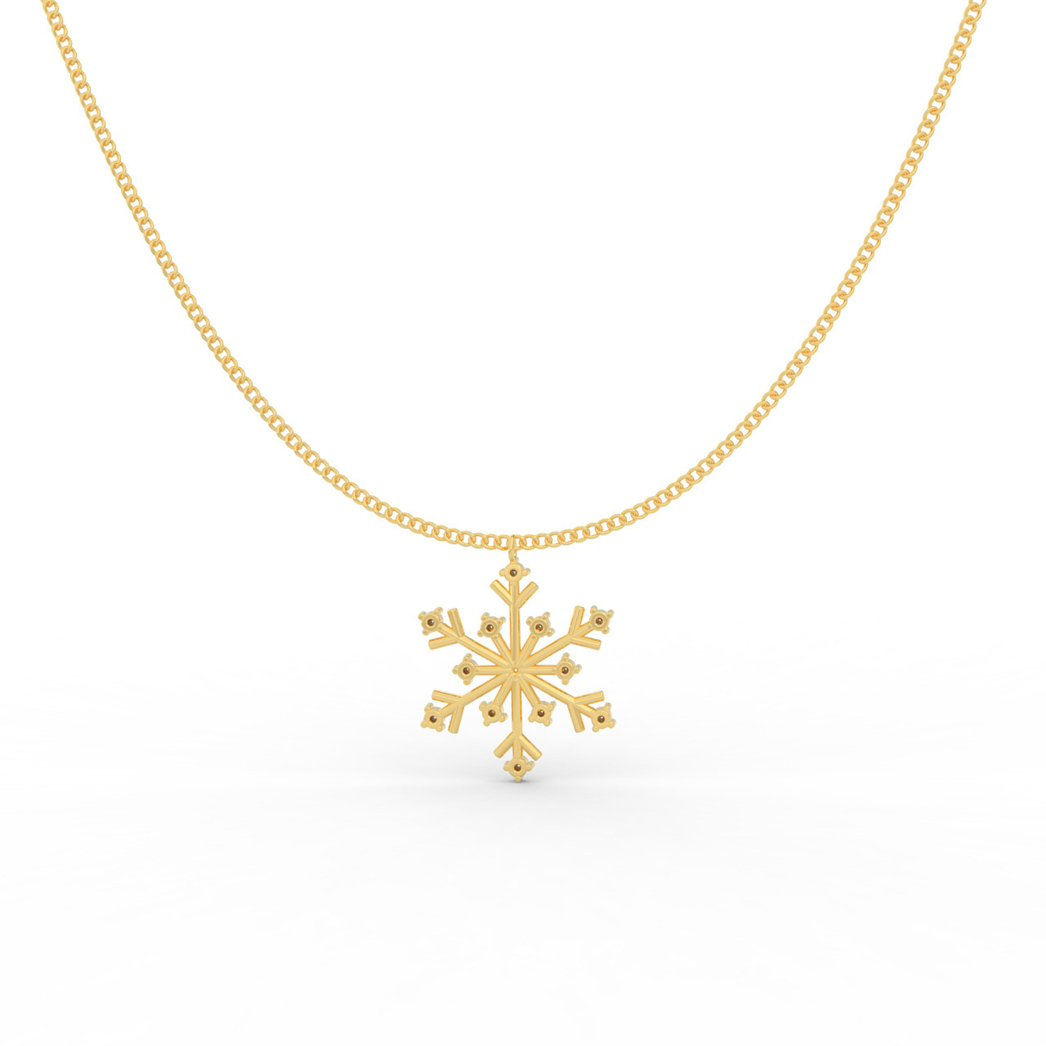 Crystal Snowflake Charm Pendant With Chain - Hallmarked 925 Sterling Silver sterlyn 925