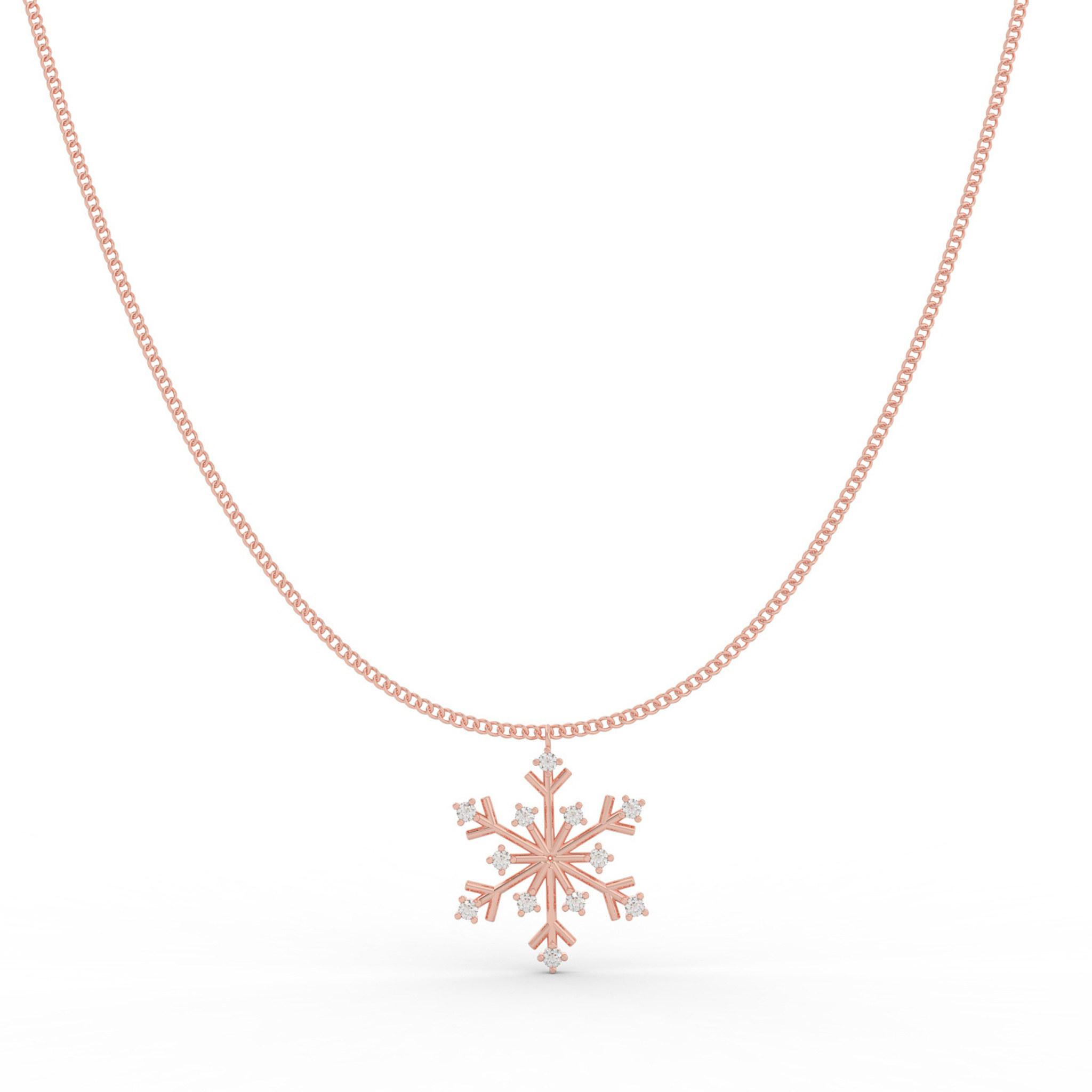 Crystal Snowflake Charm Pendant With Chain - Hallmarked 925 Sterling Silver sterlyn 925