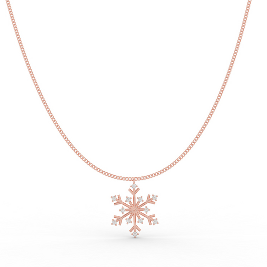 Crystal Snowflake Charm Pendant With Chain - Hallmarked 925 Sterling Silver sterlyn 925