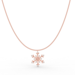 Crystal Snowflake Charm Pendant With Chain - Hallmarked 925 Sterling Silver sterlyn 925