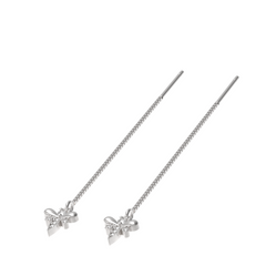 Cute Insect Bee Threader Drop Earrings, Hallmarked 925 Sterling Silver sterlyn 925