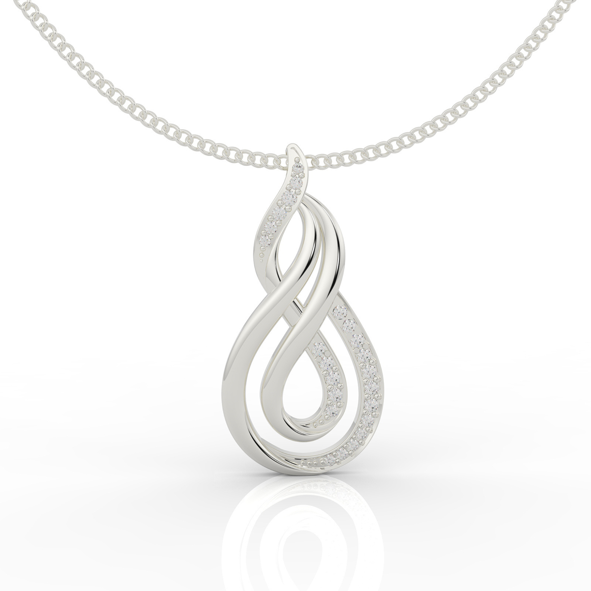 Dynamic Infinity Charm Pendant With Chain- Hallmarked 925 Sterling Silver sterlyn 925