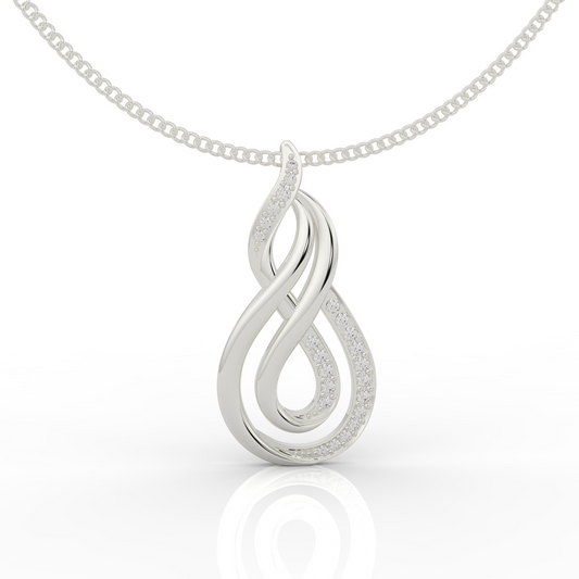 Dynamic Infinity Charm Pendant With Chain- Hallmarked 925 Sterling Silver sterlyn 925