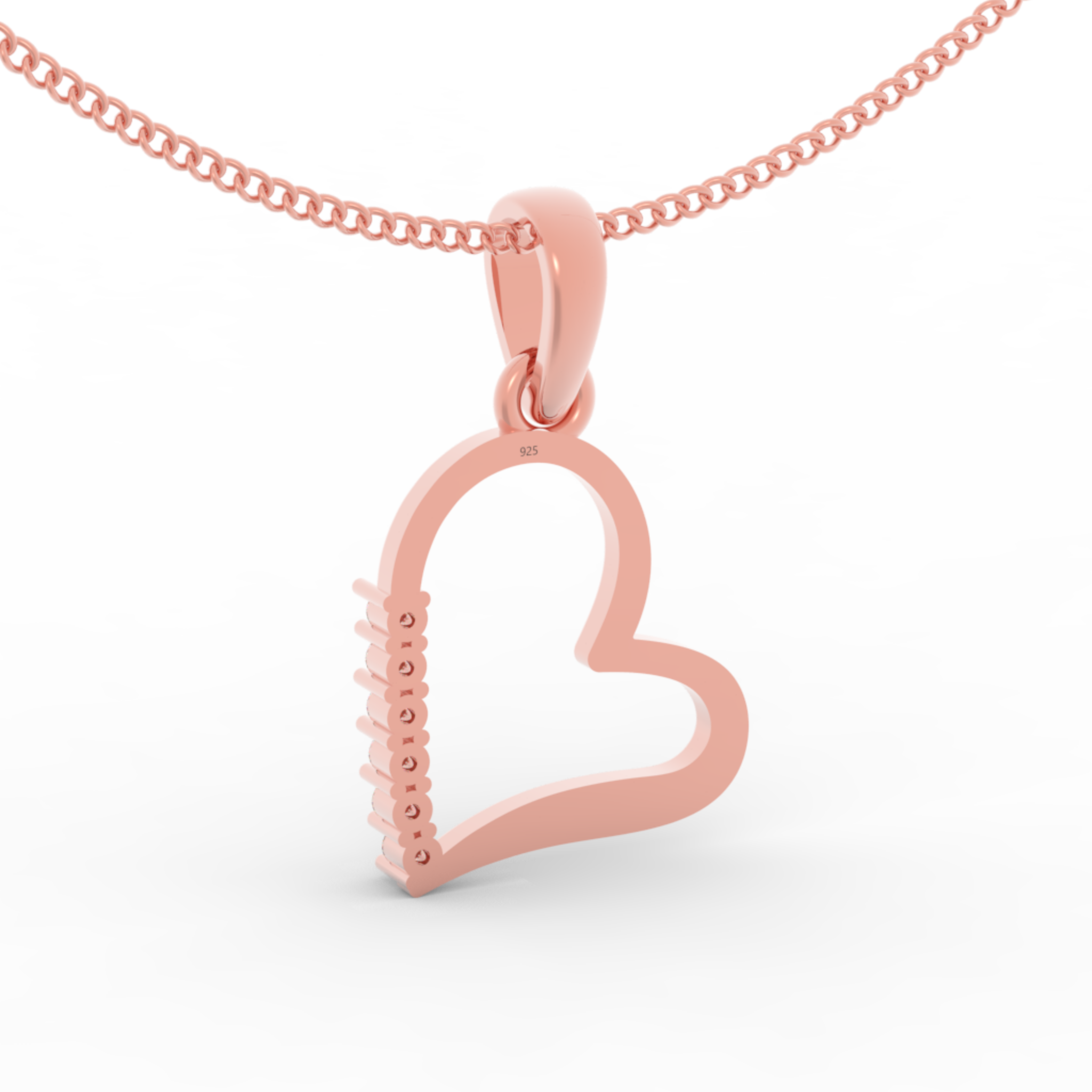 Endearing Heart Pendant With Chain, Hallmarked 925 Sterling Silver sterlyn 925