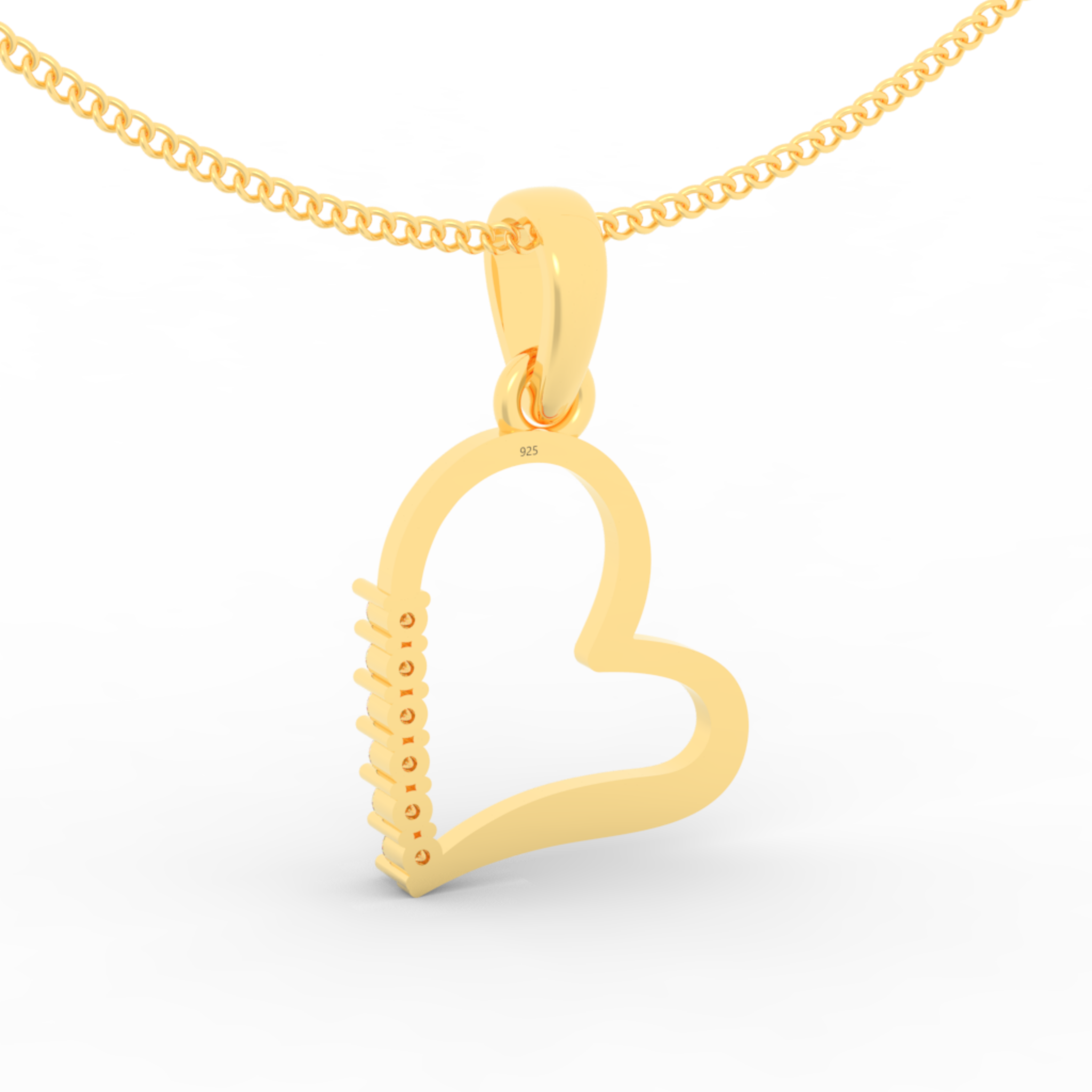 Endearing Heart Pendant With Chain, Hallmarked 925 Sterling Silver sterlyn 925