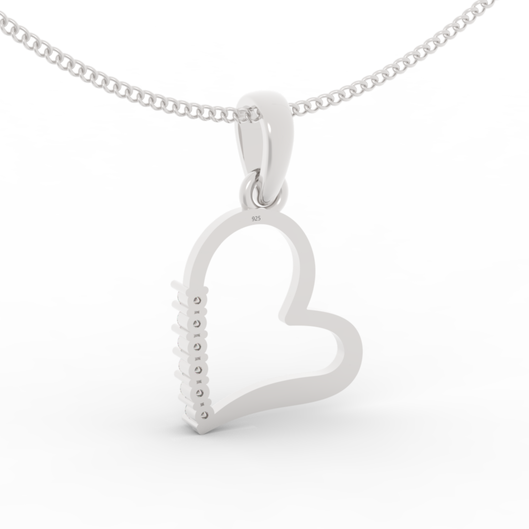 Endearing Heart Pendant With Chain, Hallmarked 925 Sterling Silver sterlyn 925