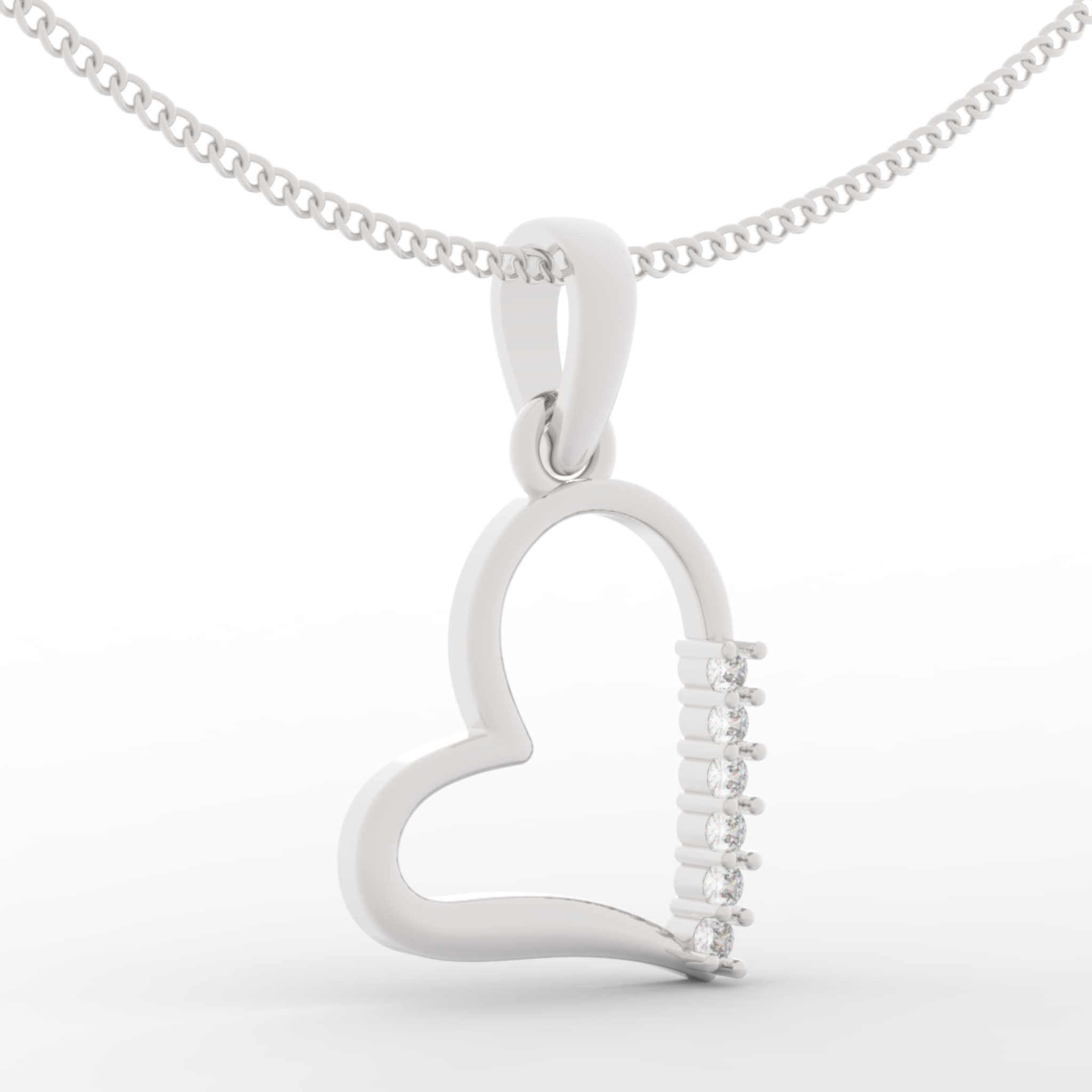 Endearing Heart Pendant With Chain, Hallmarked 925 Sterling Silver sterlyn 925