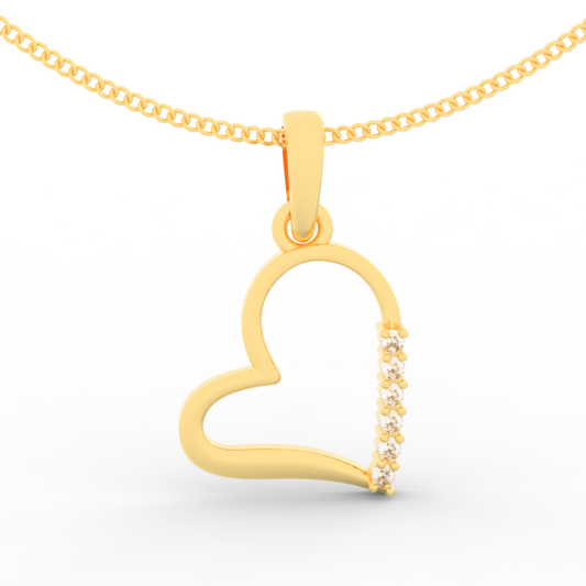 Endearing Heart Pendant With Chain, Hallmarked 925 Sterling Silver sterlyn 925