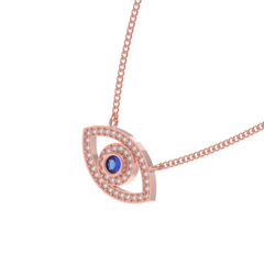 Evil Eye Charm Pendant With Chain, Hallmarked 925 Sterling Silver sterlyn 925