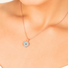 Evil Eye Charm Pendant With Silver Chain, Hallmarked 925 Sterling Silver sterlyn 925