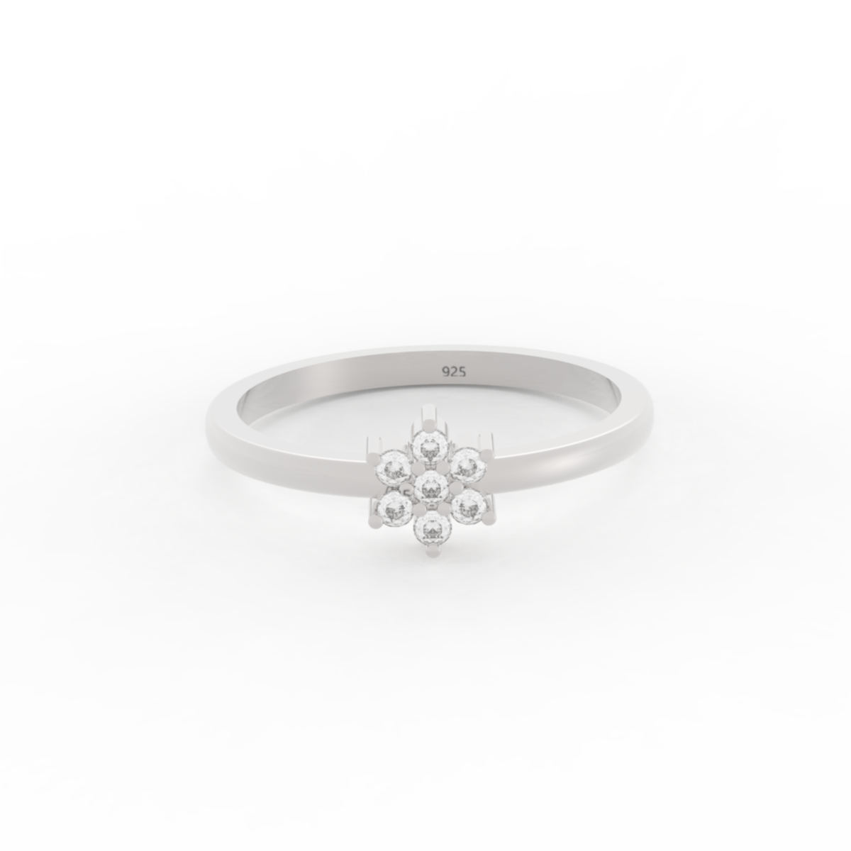 Flower Design Dainty Statement Ring, Hallmarked 925 Sterling Silver sterlyn 925