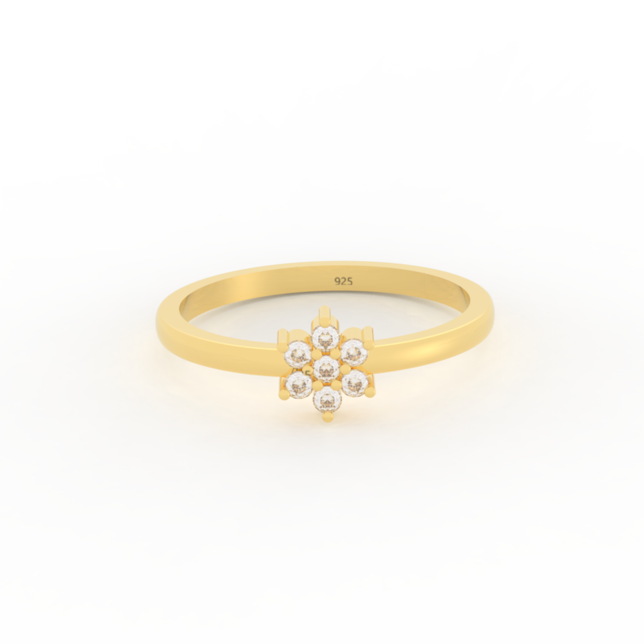 Flower Design Dainty Statement Ring, Hallmarked 925 Sterling Silver sterlyn 925