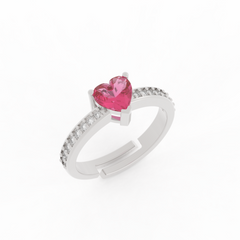 Heart Cut Ruby Proposal Ring, Hallmarked 925 Sterling Silver sterlyn 925