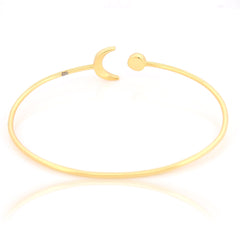 Celestial Glow Moon Bracelet Black Enamel 18kt Gold Plated Bracelet