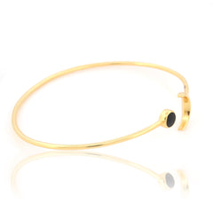 Celestial Glow Moon Bracelet Black Enamel 18kt Gold Plated Bracelet