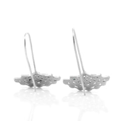 Peacock Hue Wired Modern Earrings For Women, Hallmarked 925 Sterling Silver