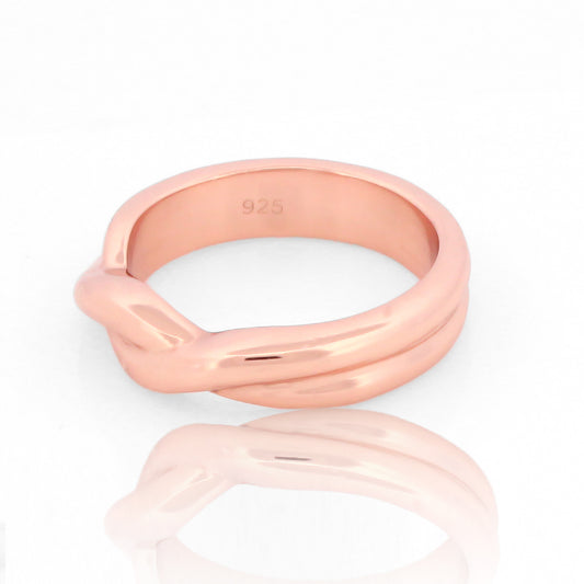 Crossover Love Knot Proposal Ring – Elegant Proposal & Casual Wear Jewelry | 925 Sterling Silver Rose Gold Plated