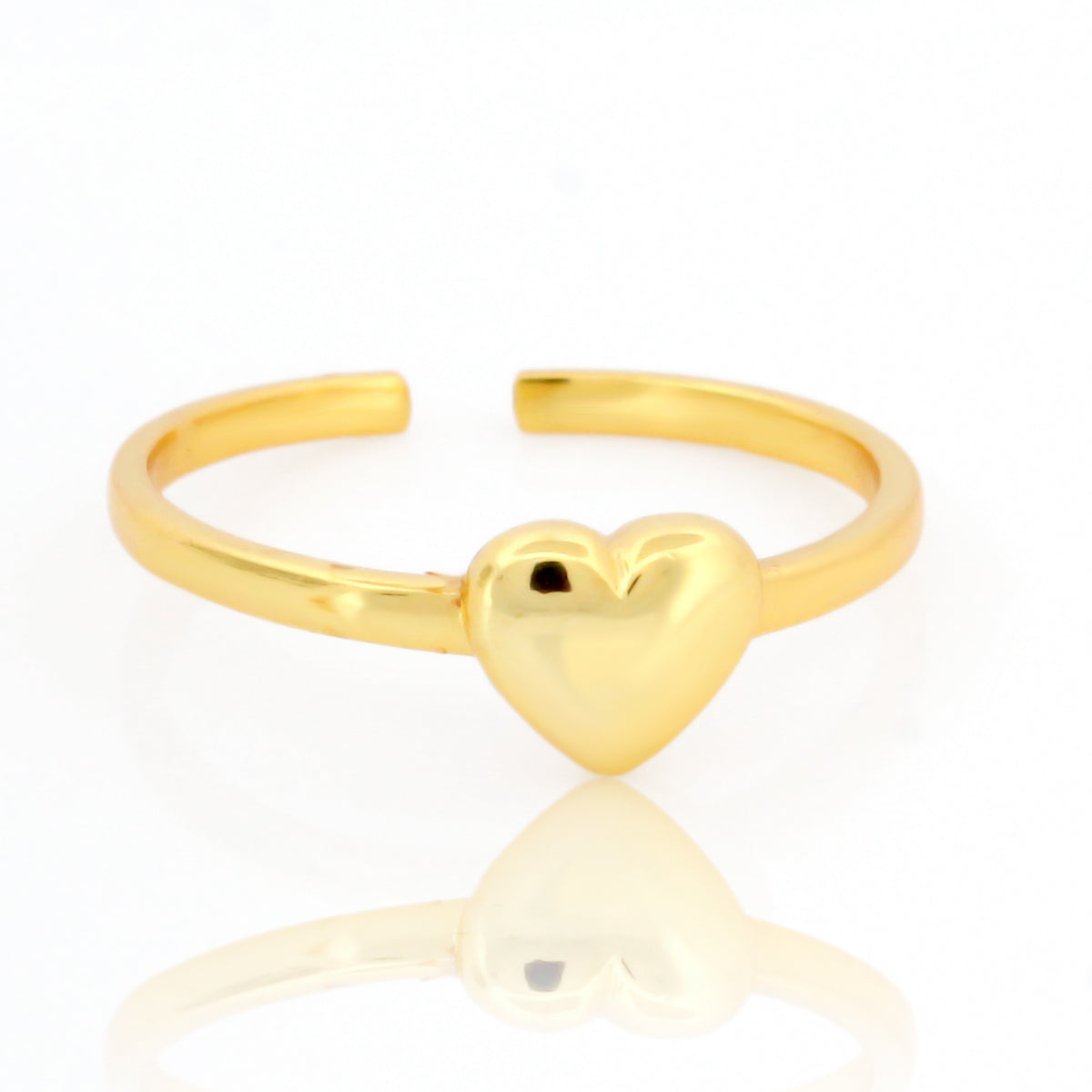 Valentine Heart Shape Tiny Promise Ring – Hallmarked 925 Sterling Silver Yellow Gold Plated | Elegant Party Wear Jewelry