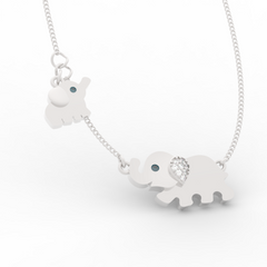 Jumbo Elephant Pendant Necklace, Hallmarked 925 Sterling Silver sterlyn 925