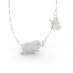 Jumbo Elephant Pendant Necklace, Hallmarked 925 Sterling Silver sterlyn 925