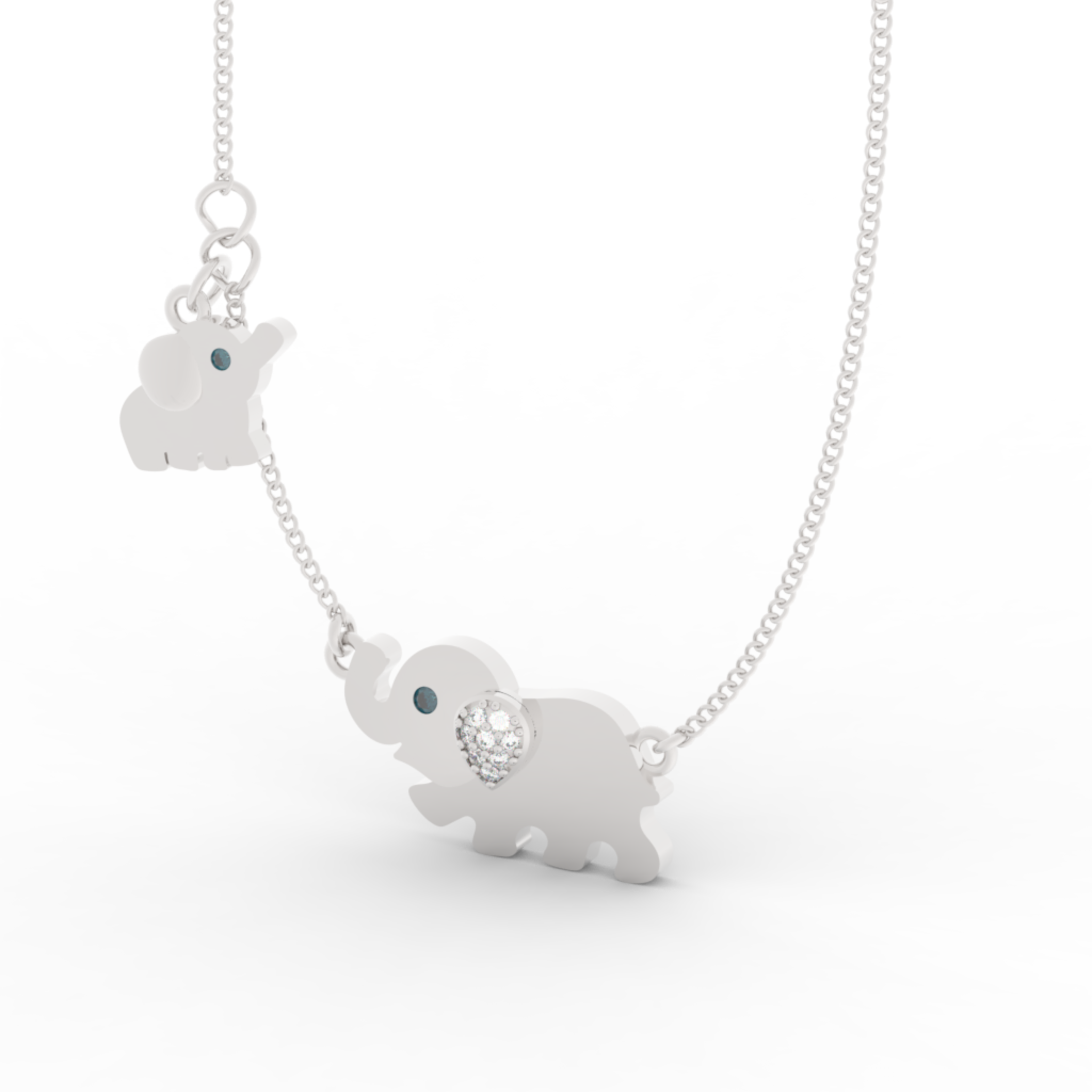 Jumbo Elephant Pendant Necklace, Hallmarked 925 Sterling Silver sterlyn 925