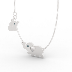 Jumbo Elephant Pendant Necklace, Hallmarked 925 Sterling Silver sterlyn 925