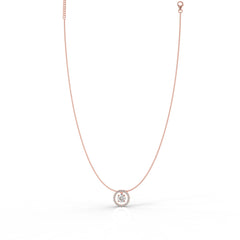 Dazzling Solitaire Circle Shaped Pendant With Chain- Hallmarked 925 Sterling Silver