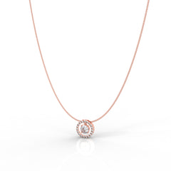 Dazzling Solitaire Circle Shaped Pendant With Chain- Hallmarked 925 Sterling Silver