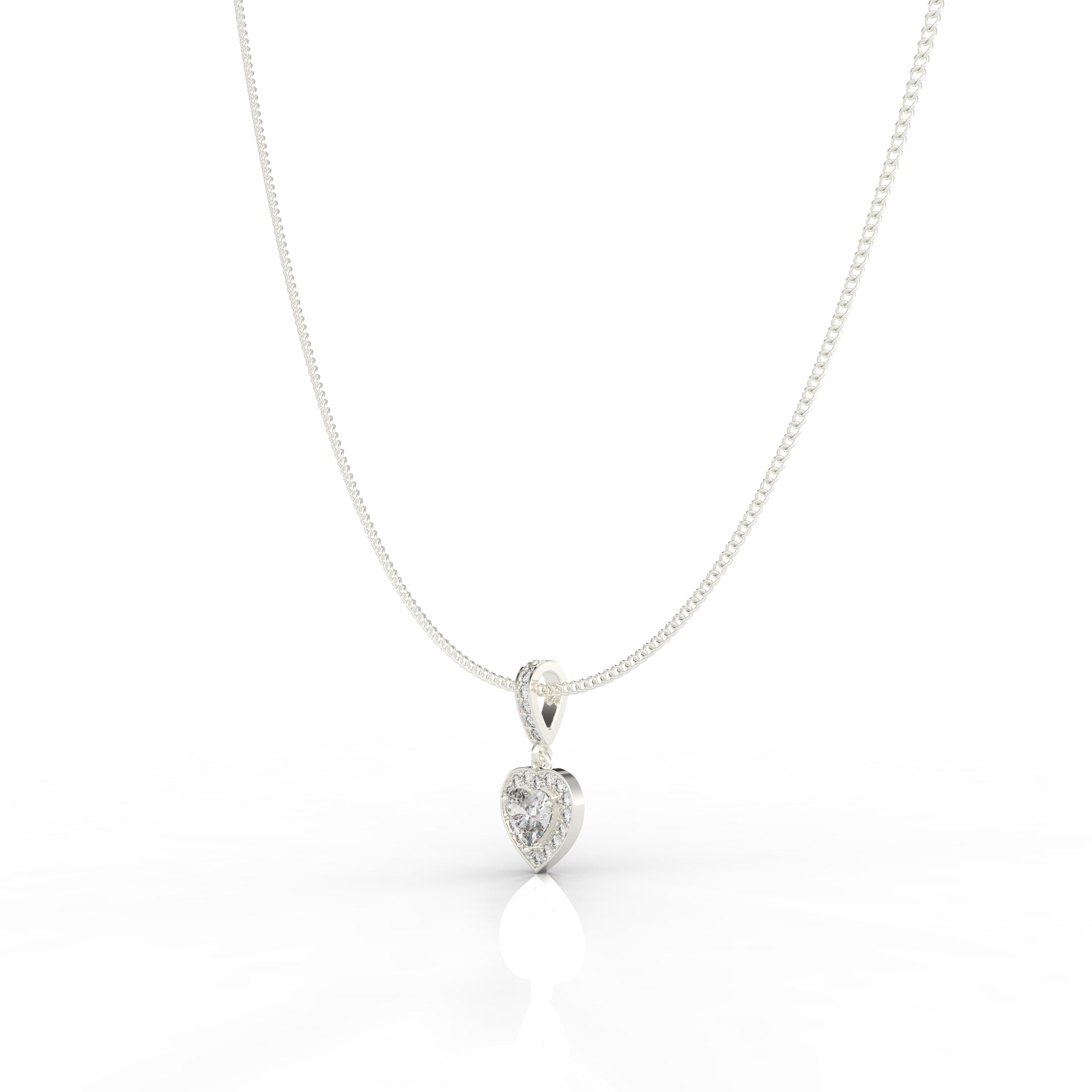 Heart in Heart Shape Pendant- Hallmarked 925 Sterling Silver