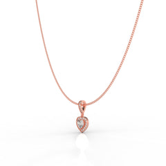 Heart in Heart Shape Pendant- Hallmarked 925 Sterling Silver