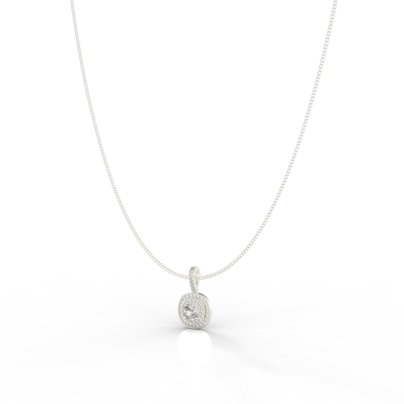 Prestigious Solitaire Pendant With Chain, Hallmarked 925 Sterling Silver