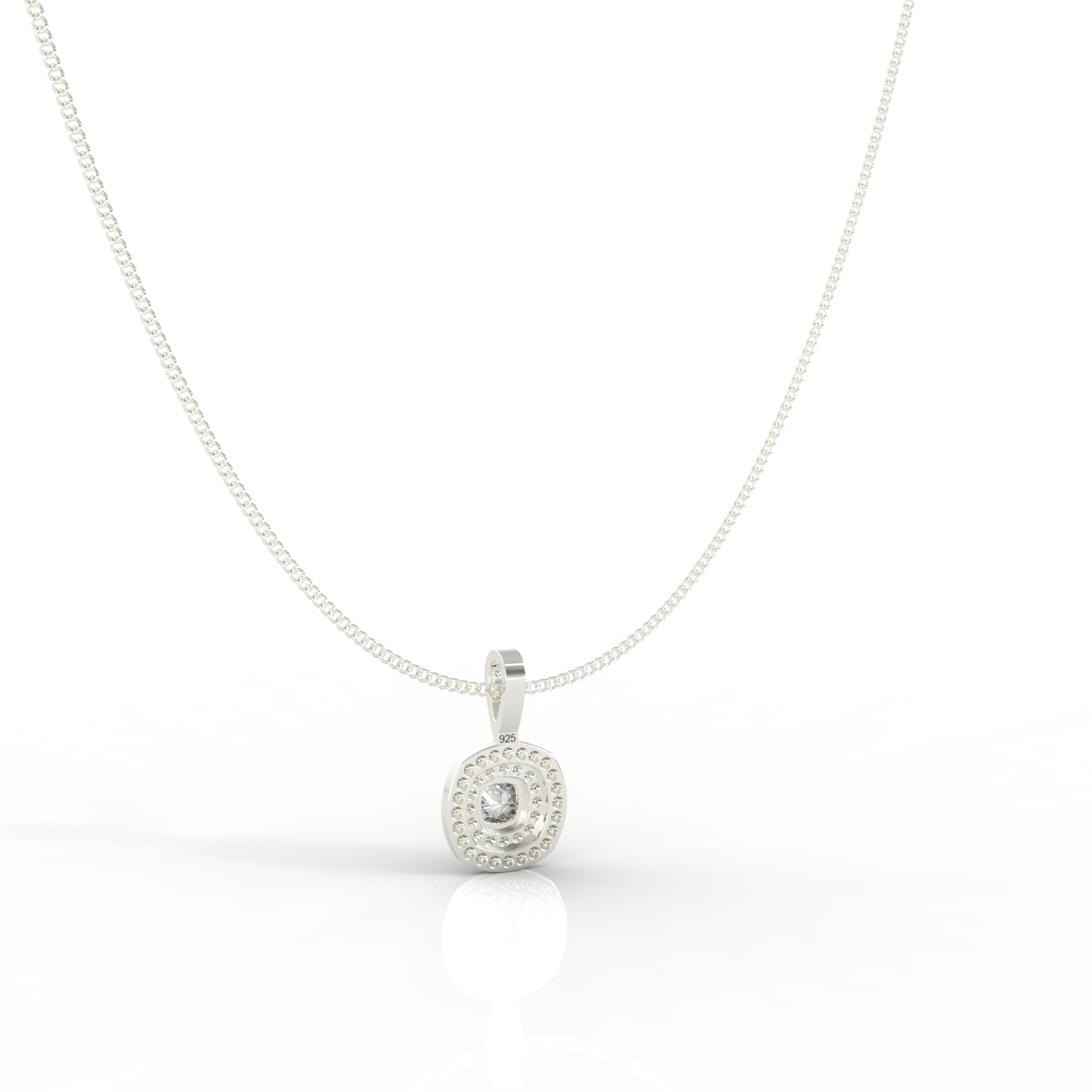 Prestigious Solitaire Pendant With Chain, Hallmarked 925 Sterling Silver