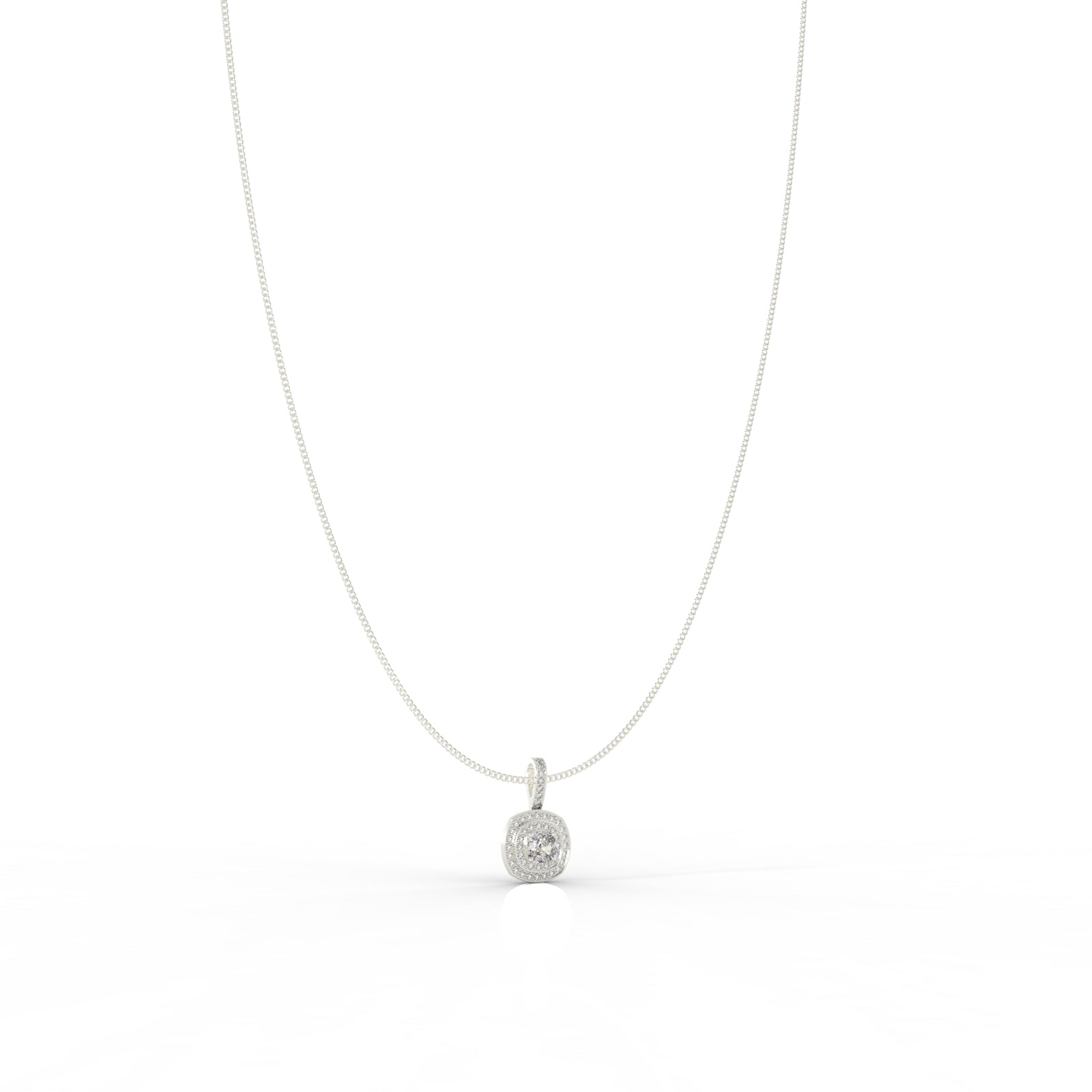 Prestigious Solitaire Pendant With Chain, Hallmarked 925 Sterling Silver