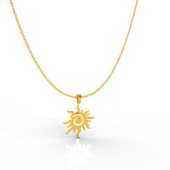 Bright Sun Minimal Pendant With Chain, Hallmarked 925 Sterling Silver