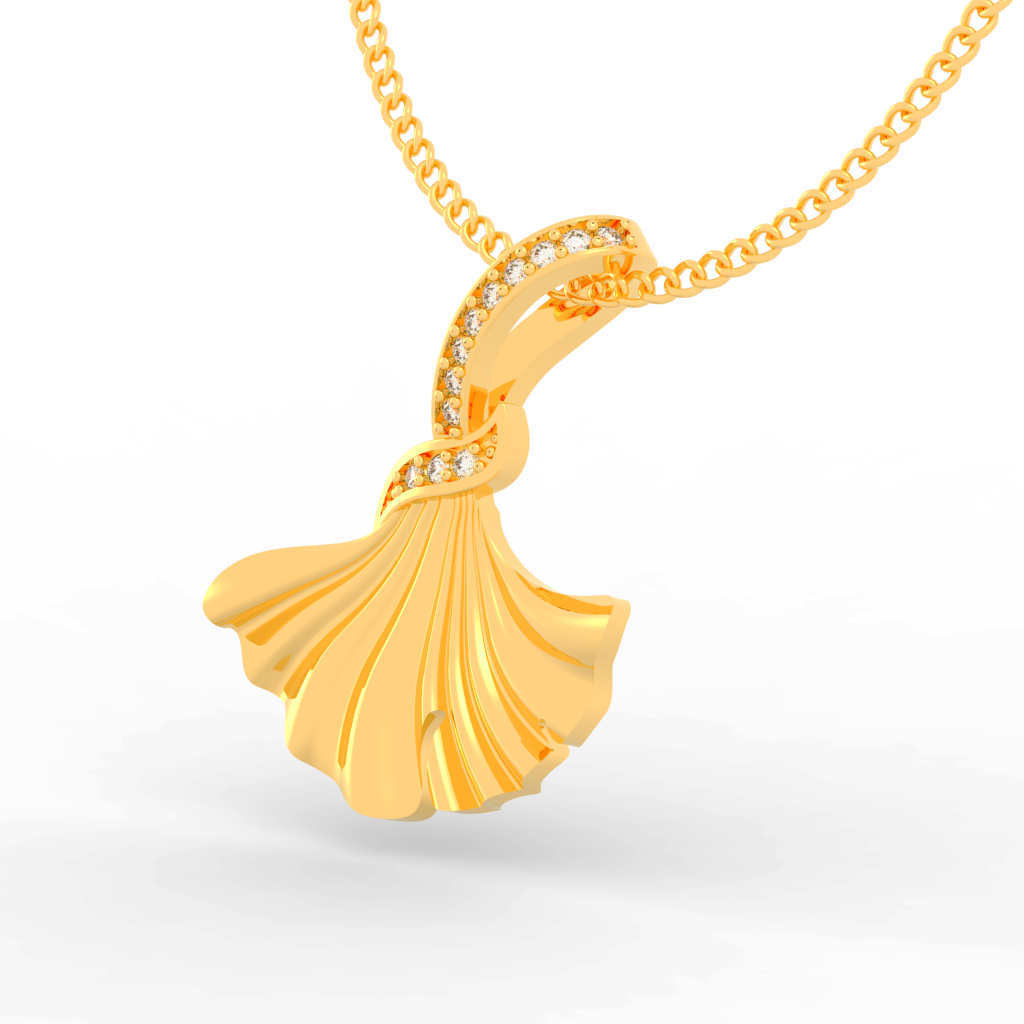 Sea Shell Girl's Pendant With Chain, Hallmarked 925 Sterling Silver