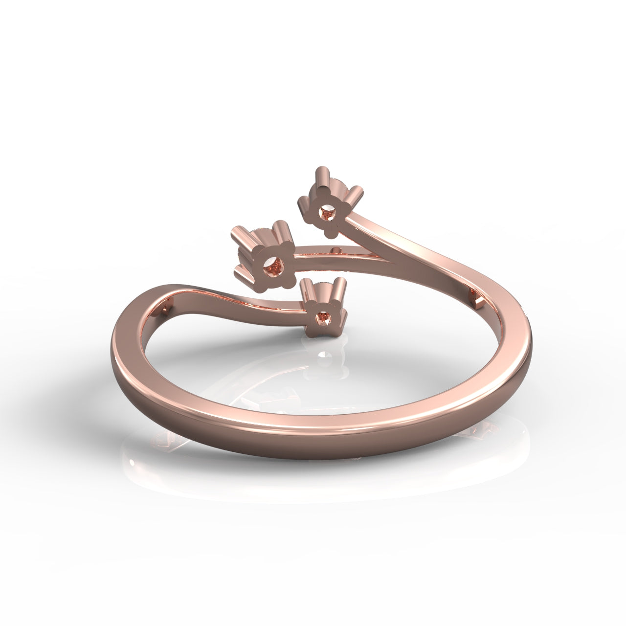 Nature Inspired Leaf Shaped Ring- Hallmarked 925 Sterling Silver Rose Gold