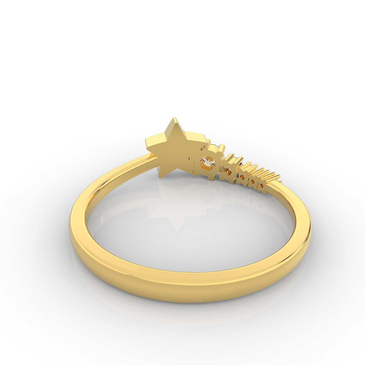 Shining Star Stackable Ring, Hallmarked 925 Sterling Silver