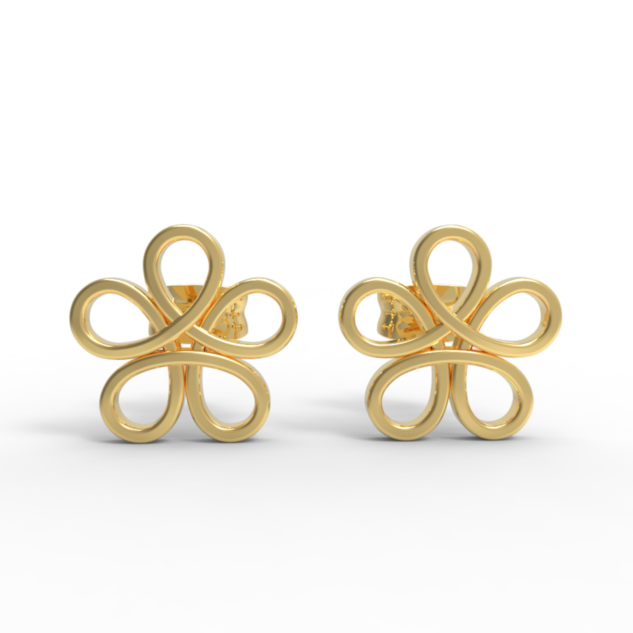 Modern Open Flower Stud Earrings For Her, Hallmarked 925 Sterling Silver sterlyn 925