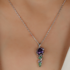 Multi Gemstone Pendant With Chain, Hallmarked 925 Sterling Silver sterlyn 925