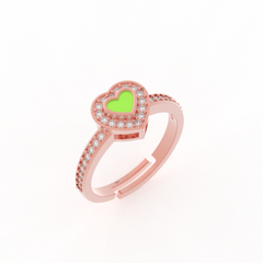 Neon Color Heart Shaped Ring - Hallmarked 925 Sterling Silver sterlyn 925