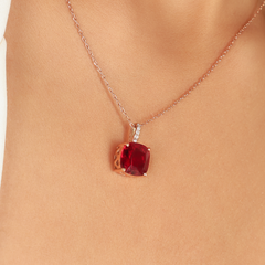 Ruby Gemstone Pendant With Chain, Hallmarked 925 Sterling Silver sterlyn 925