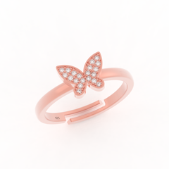 Shimmery Butterfly Cute Ring- Hallmarked 925 Sterling SIlver sterlyn 925